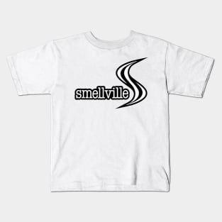 Smellville Logo White with Black Outline Kids T-Shirt